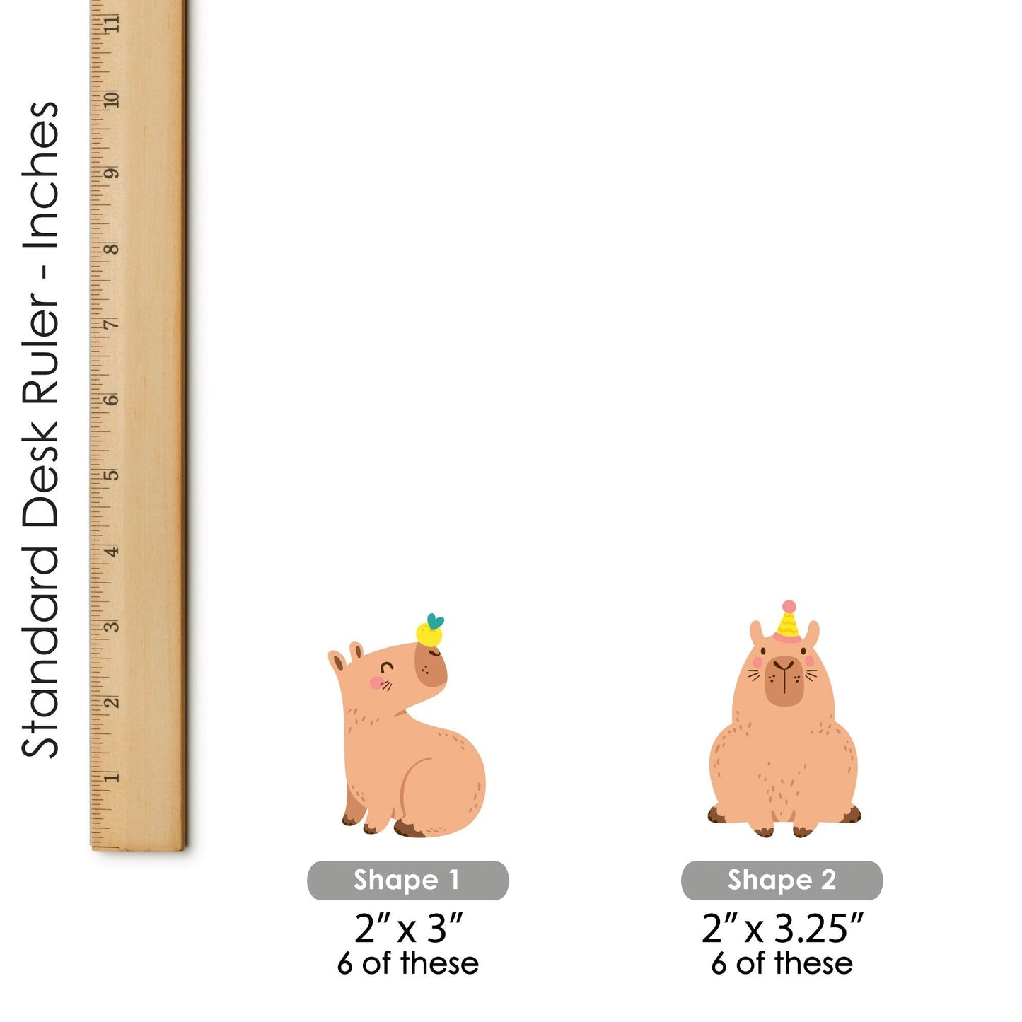 Capy Birthday - DIY Shaped Capybara Party Cut-Outs - 24 Count