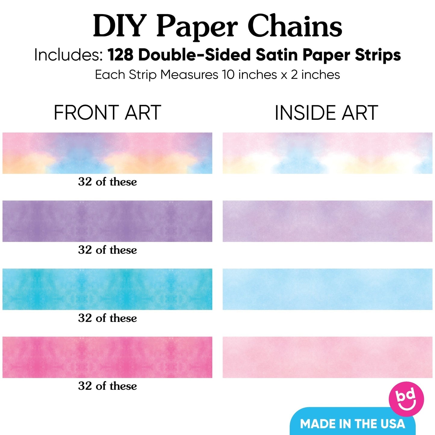 Unicorn DIY Paper Chains - 128 Pc