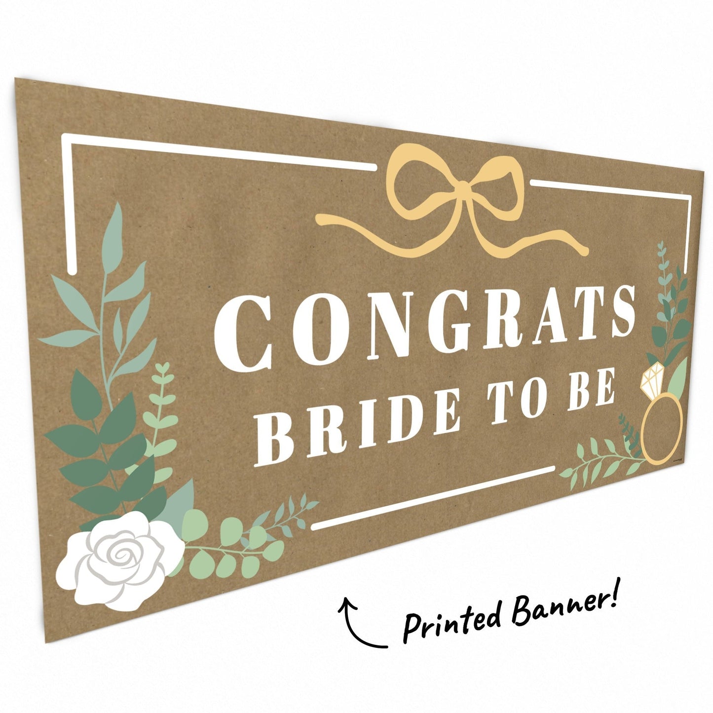 Boho Botanical Bride Kraft Banner