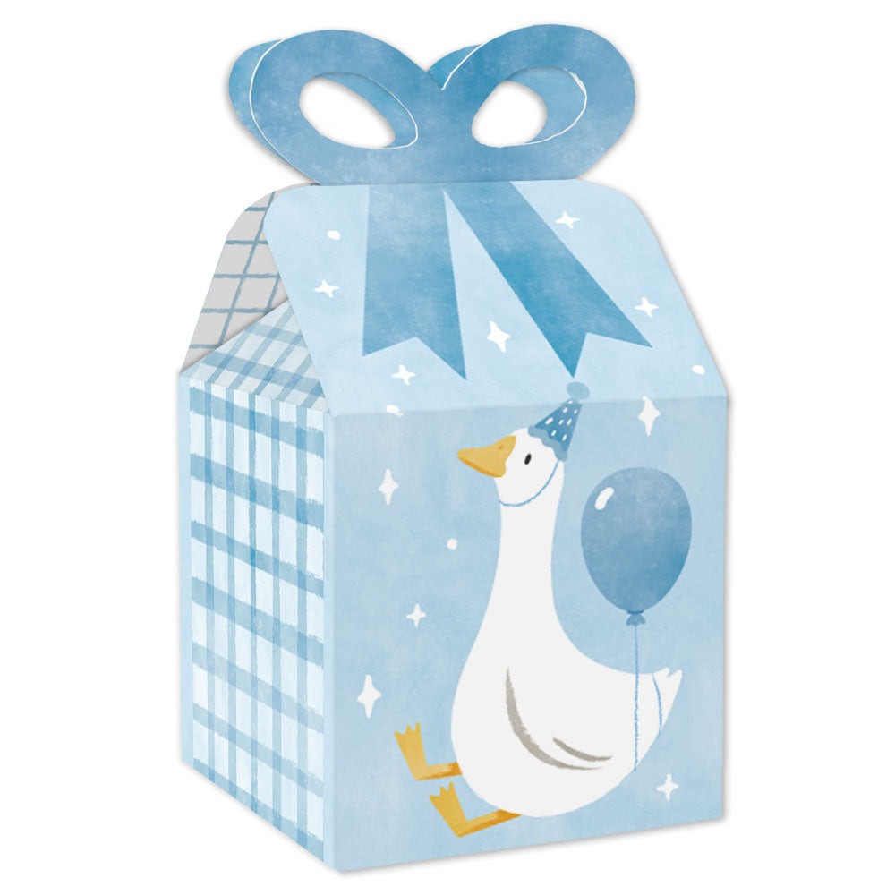 One Silly Goose Blue Bow Boxes - 12 Ct