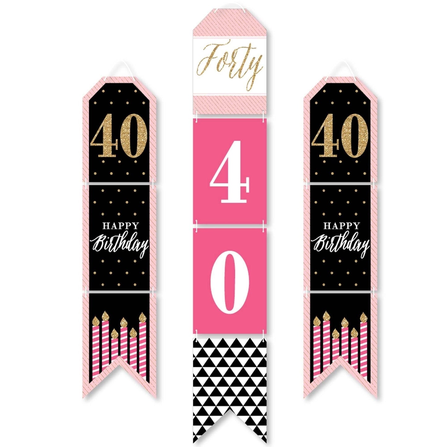 Chic 40th Birthday Indoor Door Decor