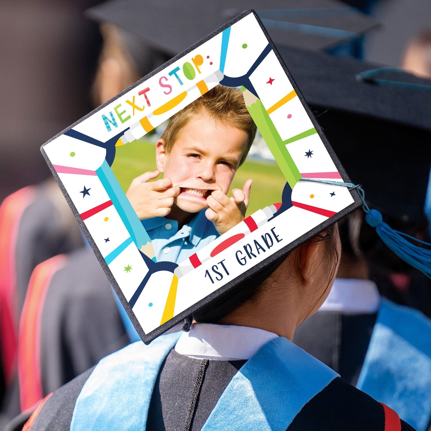 Custom Photo Kids Preschool Grad Cap Cover