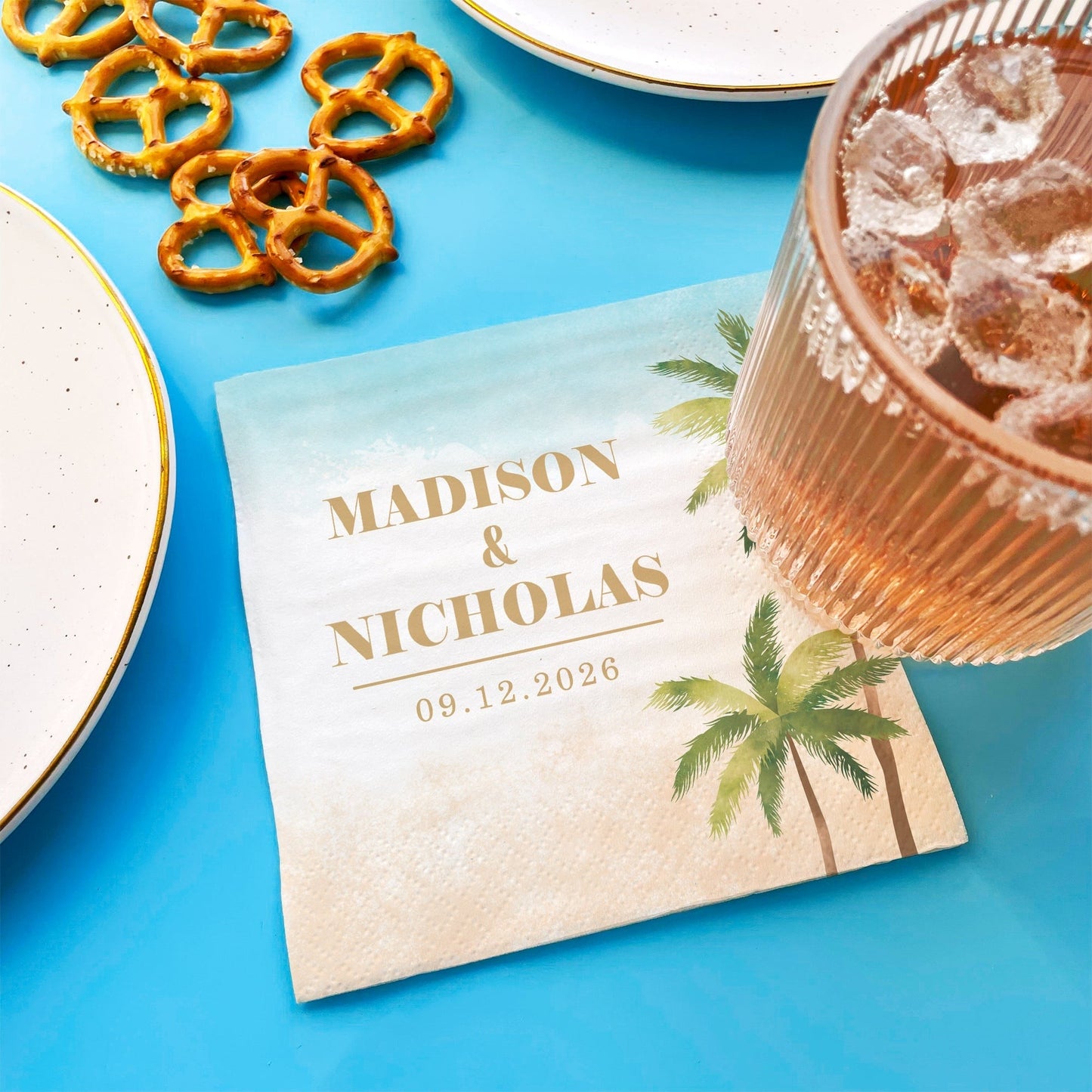 Custom Text - Beach Wedding Napkins