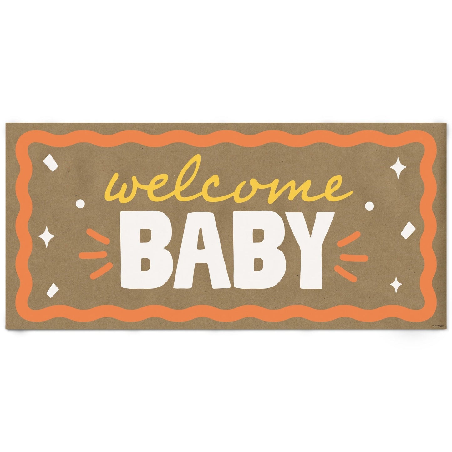 Wavy Baby Shower Kraft Banner
