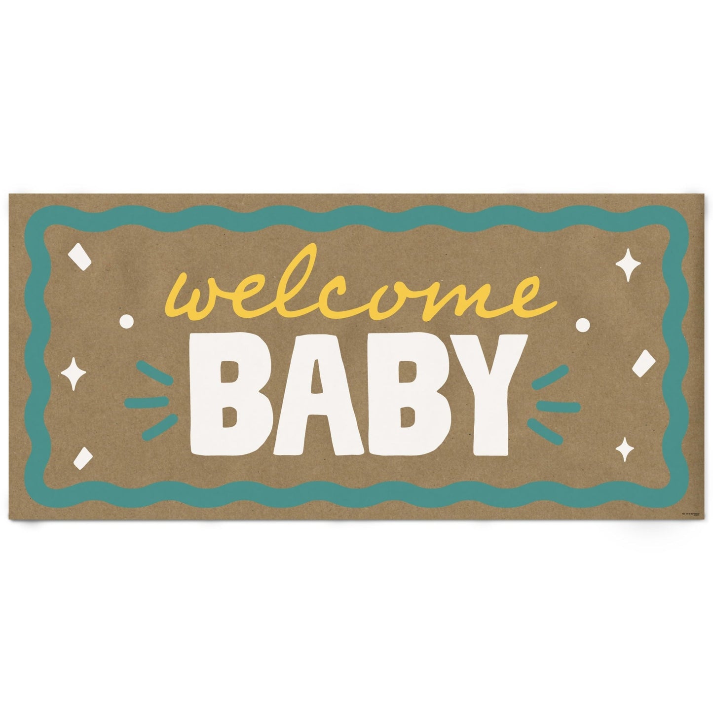 Wavy Baby Shower Kraft Banner