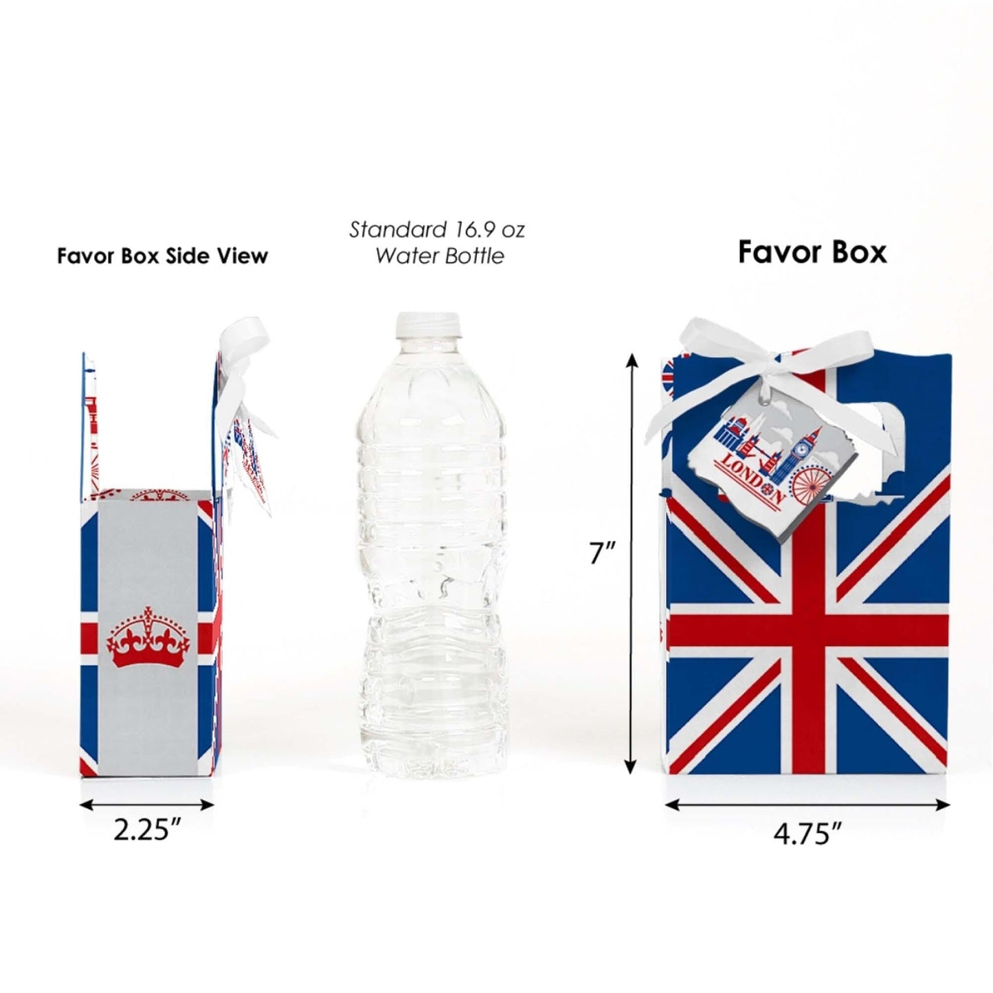 Cheerio, London - British UK Party Favor Boxes - Set of 12