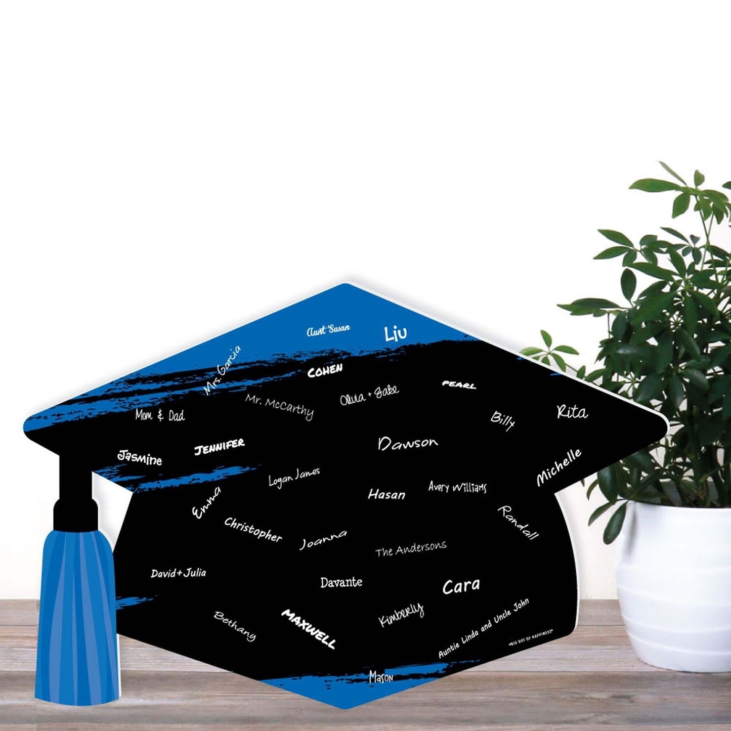 Blue Grad - Best is Yet to Come - Grad Cap Guest Book Sign - Royal Blue Graduation Party Guestbook Alternative - Signature Mat