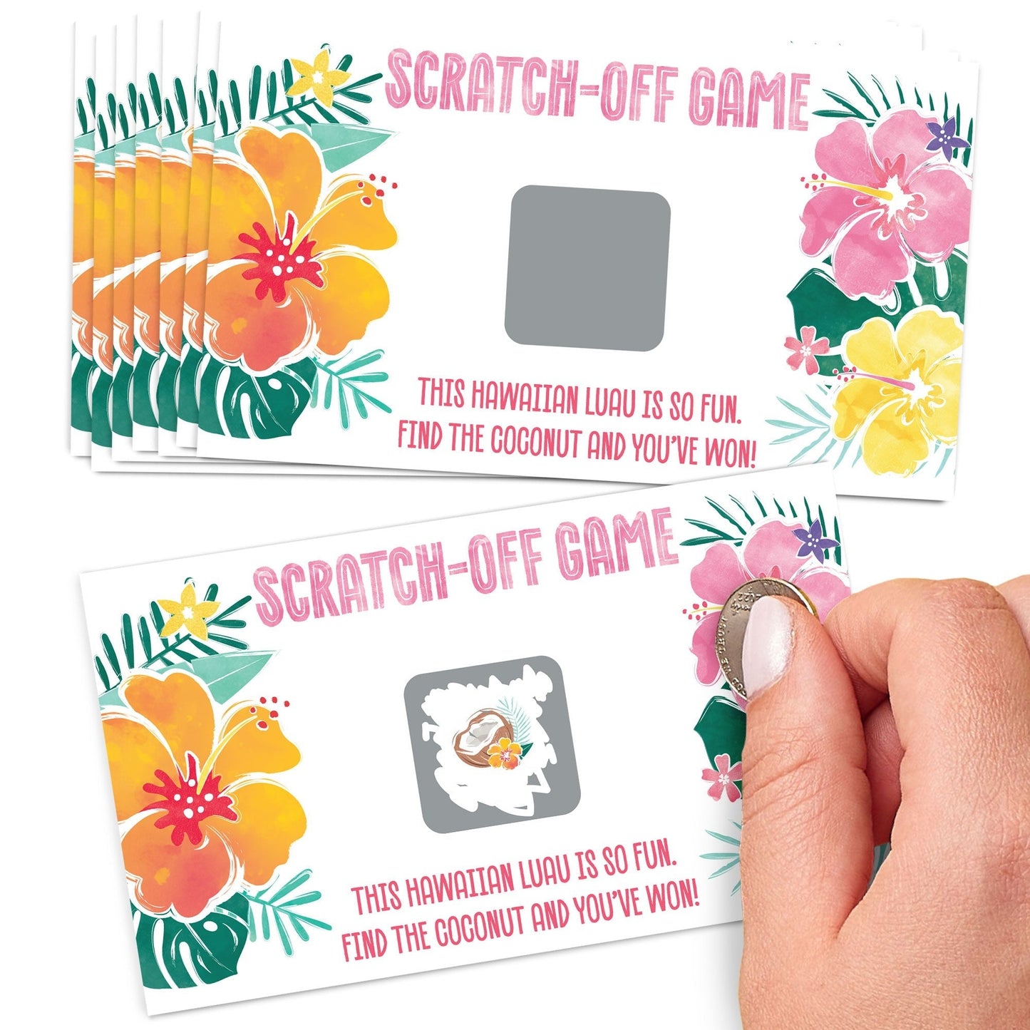 Hawaiian Luau Scratch Off Cards Game - 22 Ct