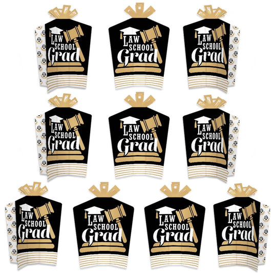 Law School Grad - Table Decorations - Future Lawyer Graduation Party Fold and Flare Centerpieces - 10 Count