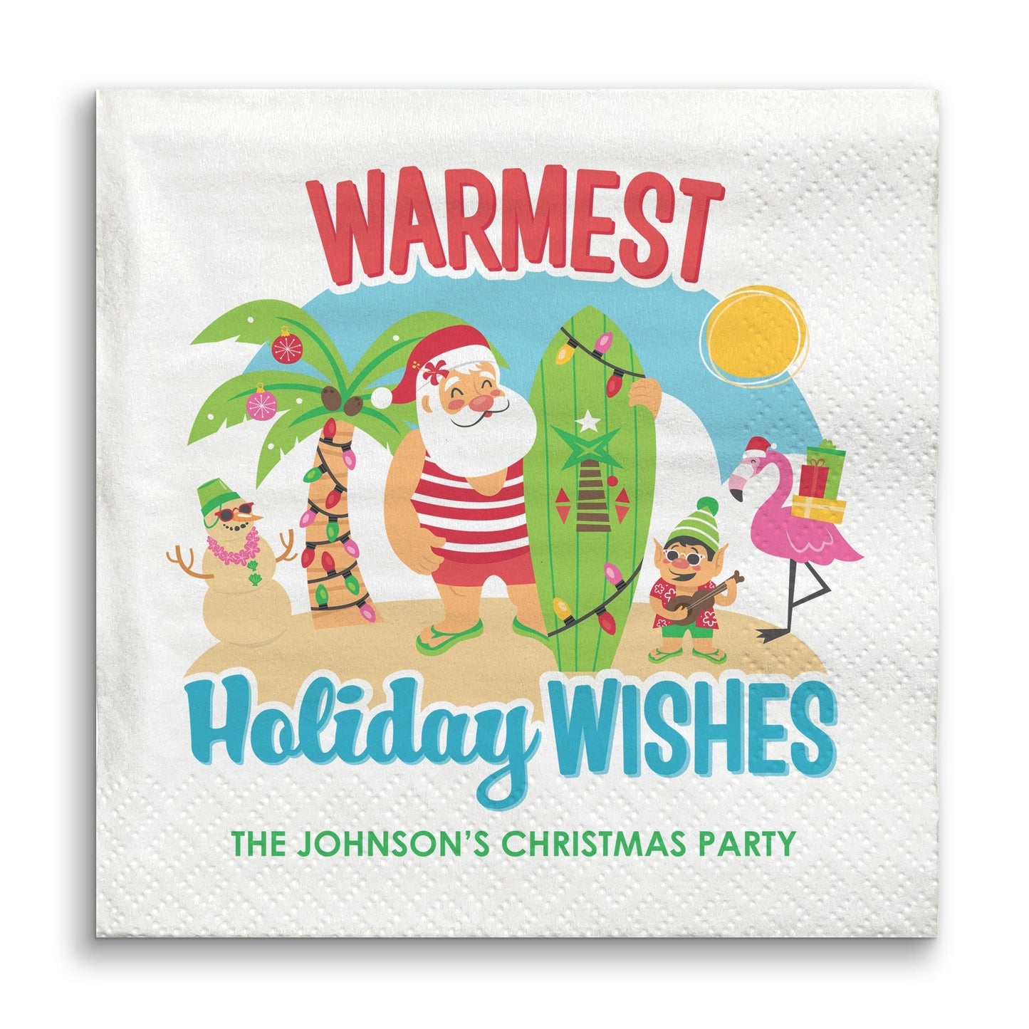 Custom Text Napkins - Tropical Christmas
