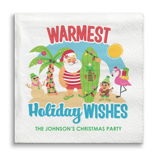 Custom Text Napkins - Tropical Christmas