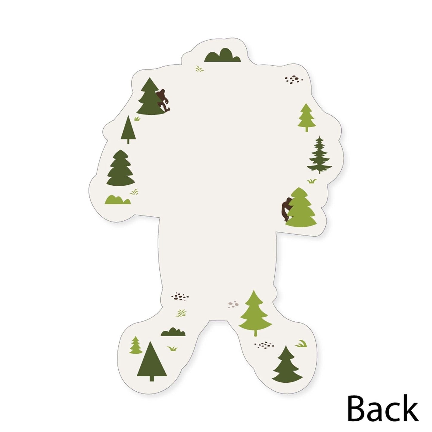 Sasquatch Crossing - Shaped Thank You Cards - Bigfoot Party or Birthday Party Thank You Note Cards with Envelopes - Set of 12