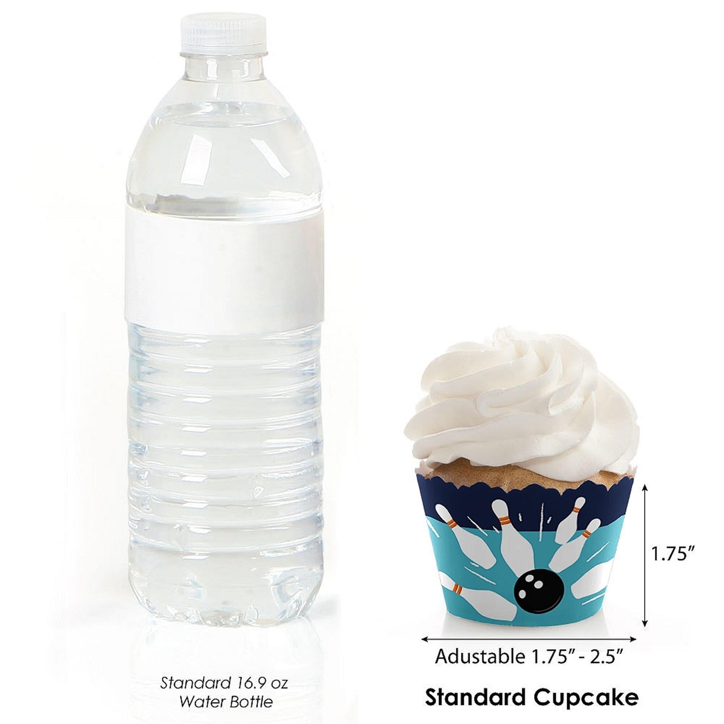 Strike Up the Fun - Bowling - Baby Shower or Birthday Decorations - Party Cupcake Wrappers - Set of 12
