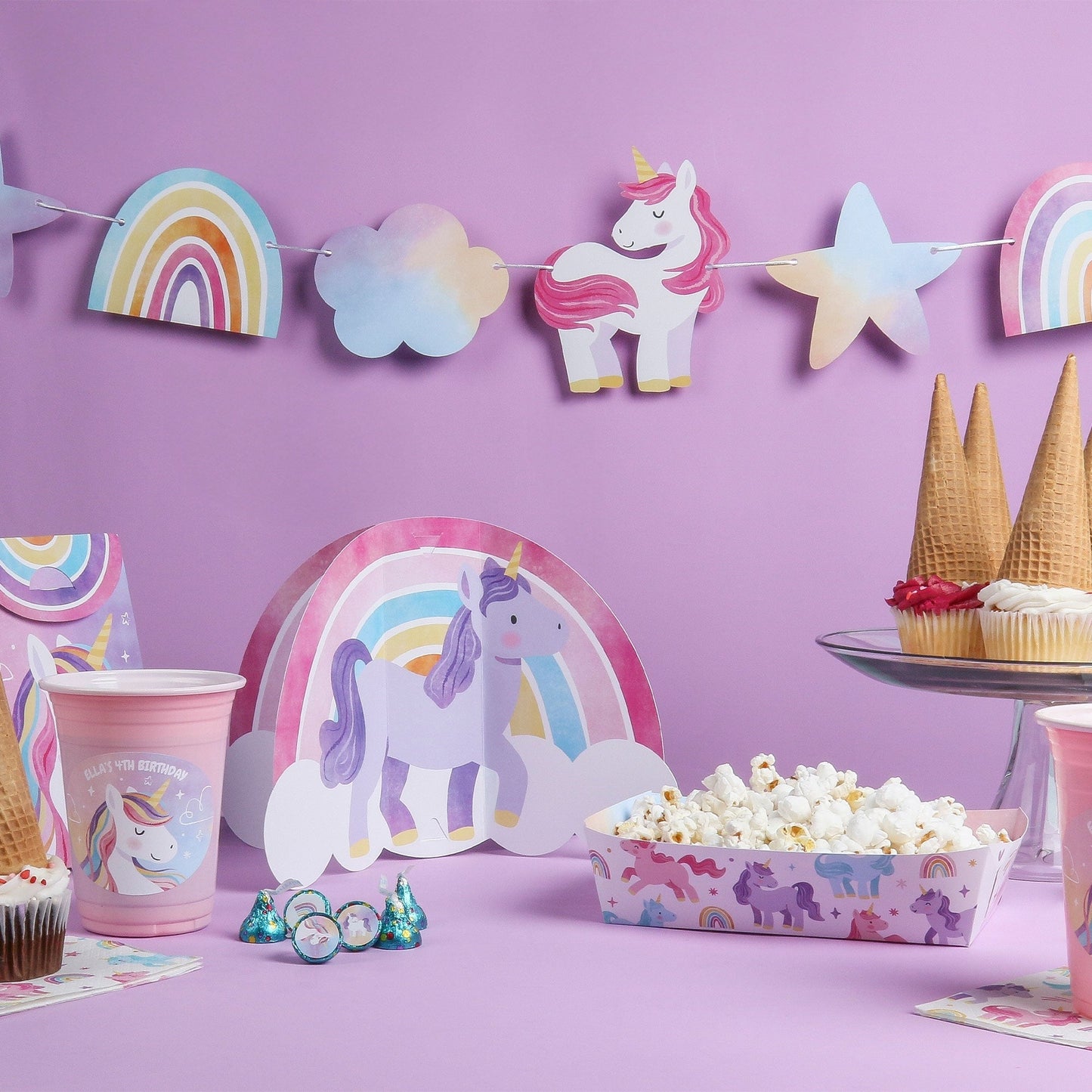 Unicorn Garland Banner - 15 Pc
