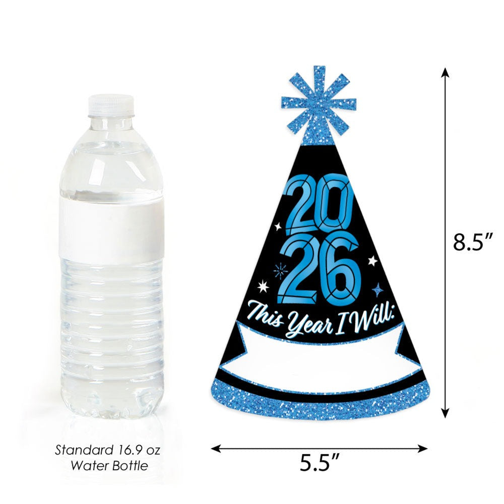 Colorful New Year Cone Hats - 8 Ct
