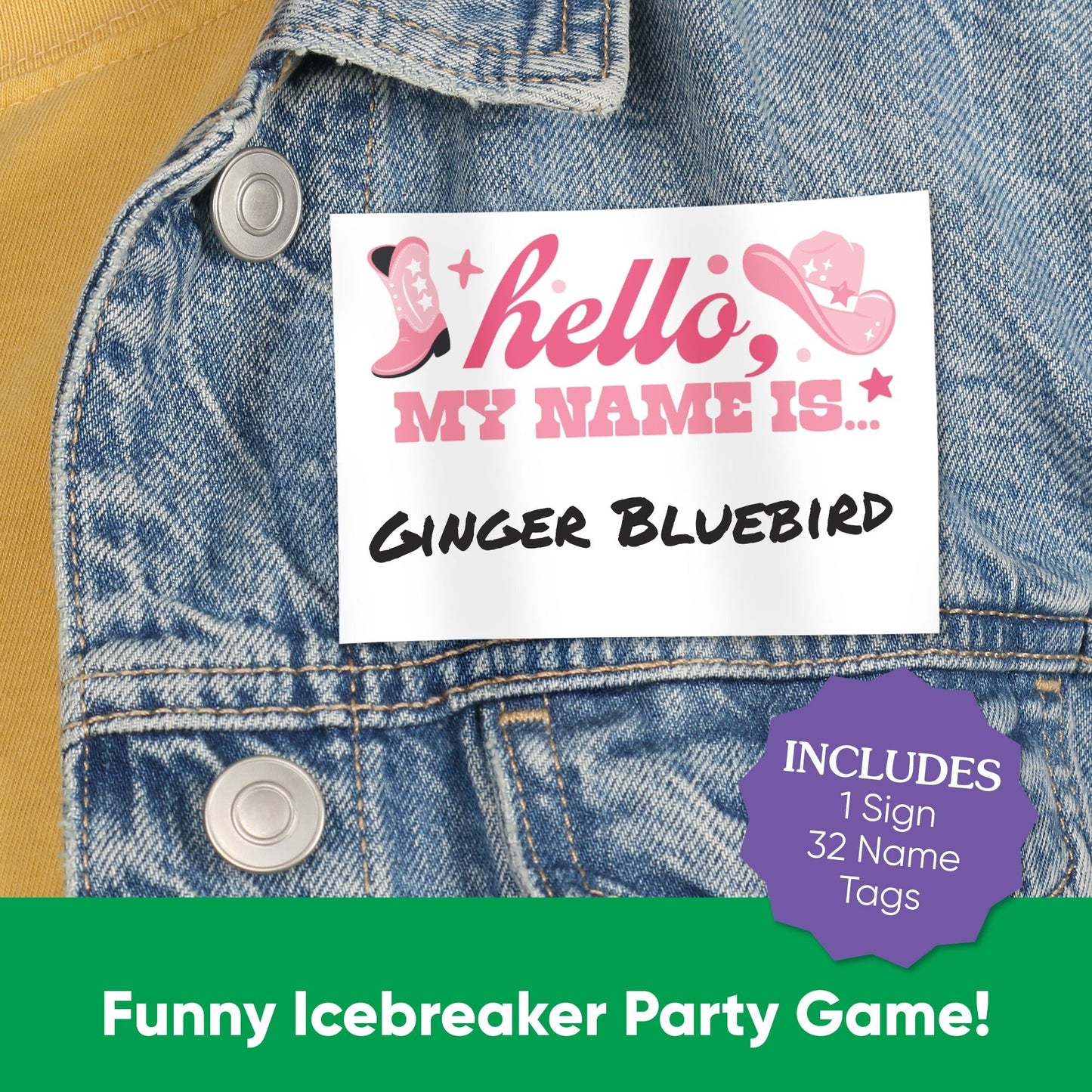 Rodeo Cowgirl What's Your Name Party Game