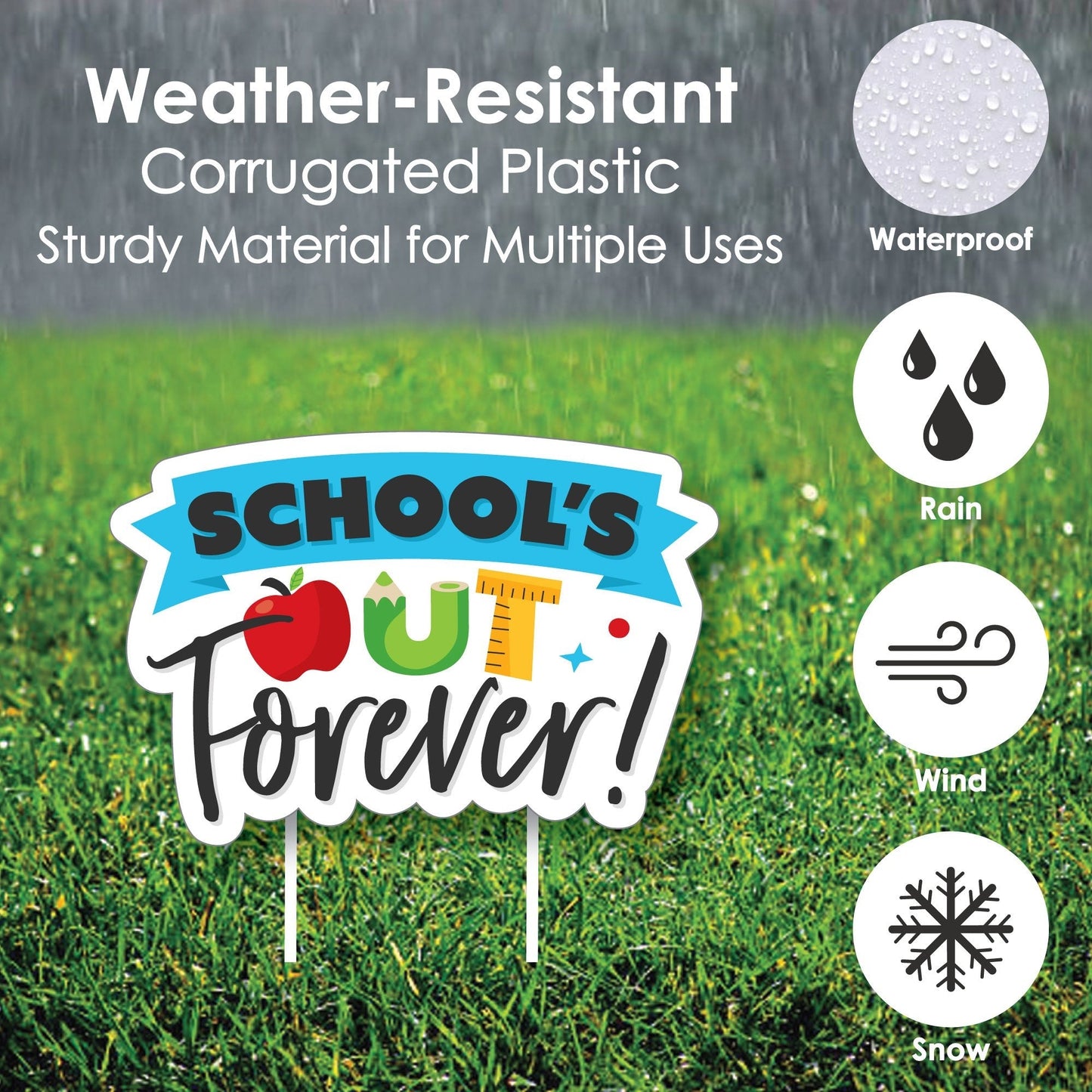 Teacher Retirement - Yard Sign and Outdoor Lawn Decorations - Happy Retirement Party Yard Signs - Set of 8