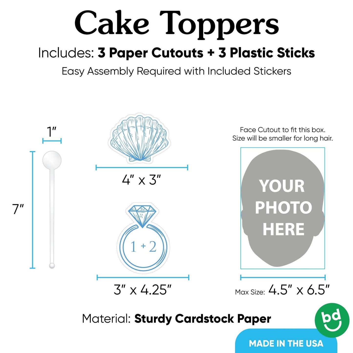 Custom Photo Last Toast on the Coast Cake Topper - 3 Pc