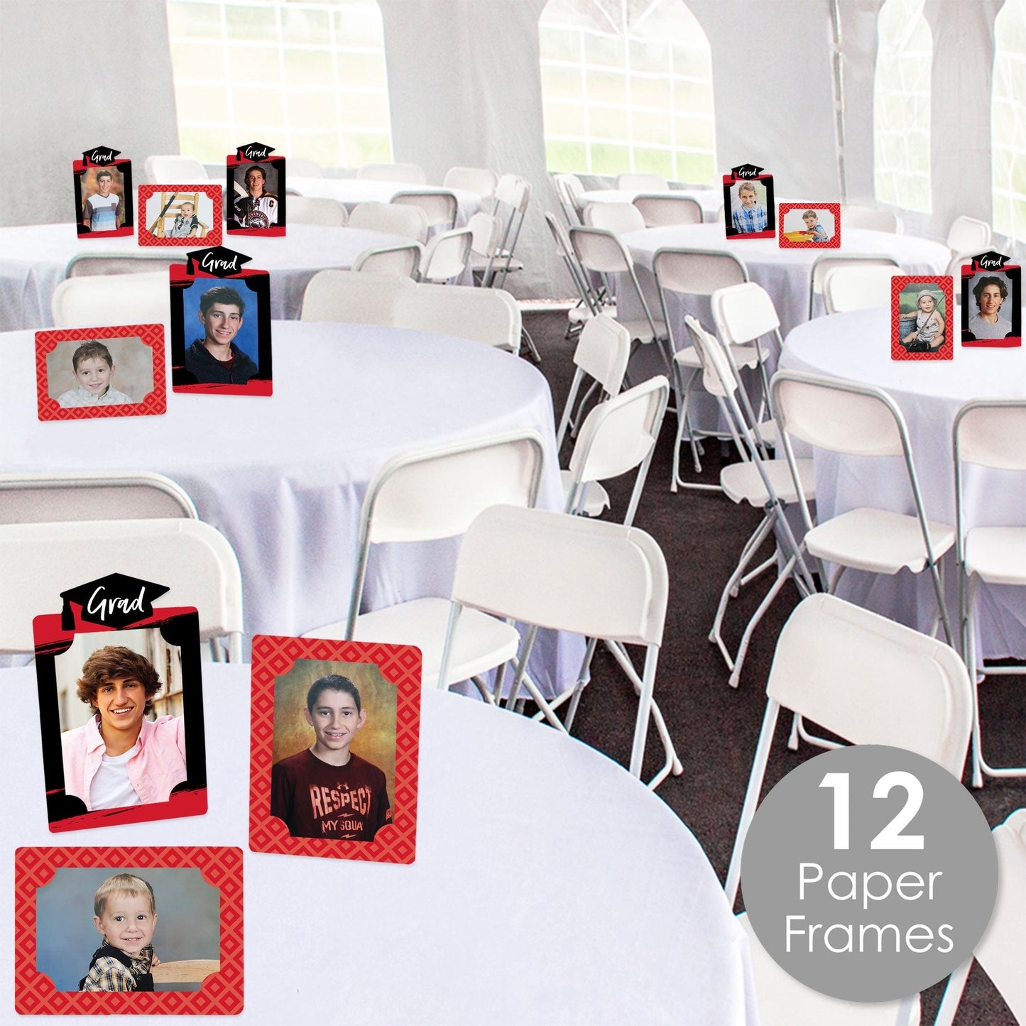 Red Grad - Best is Yet to Come - Red Graduation Party 4x6 Picture Display - Paper Photo Frames - Set of 12