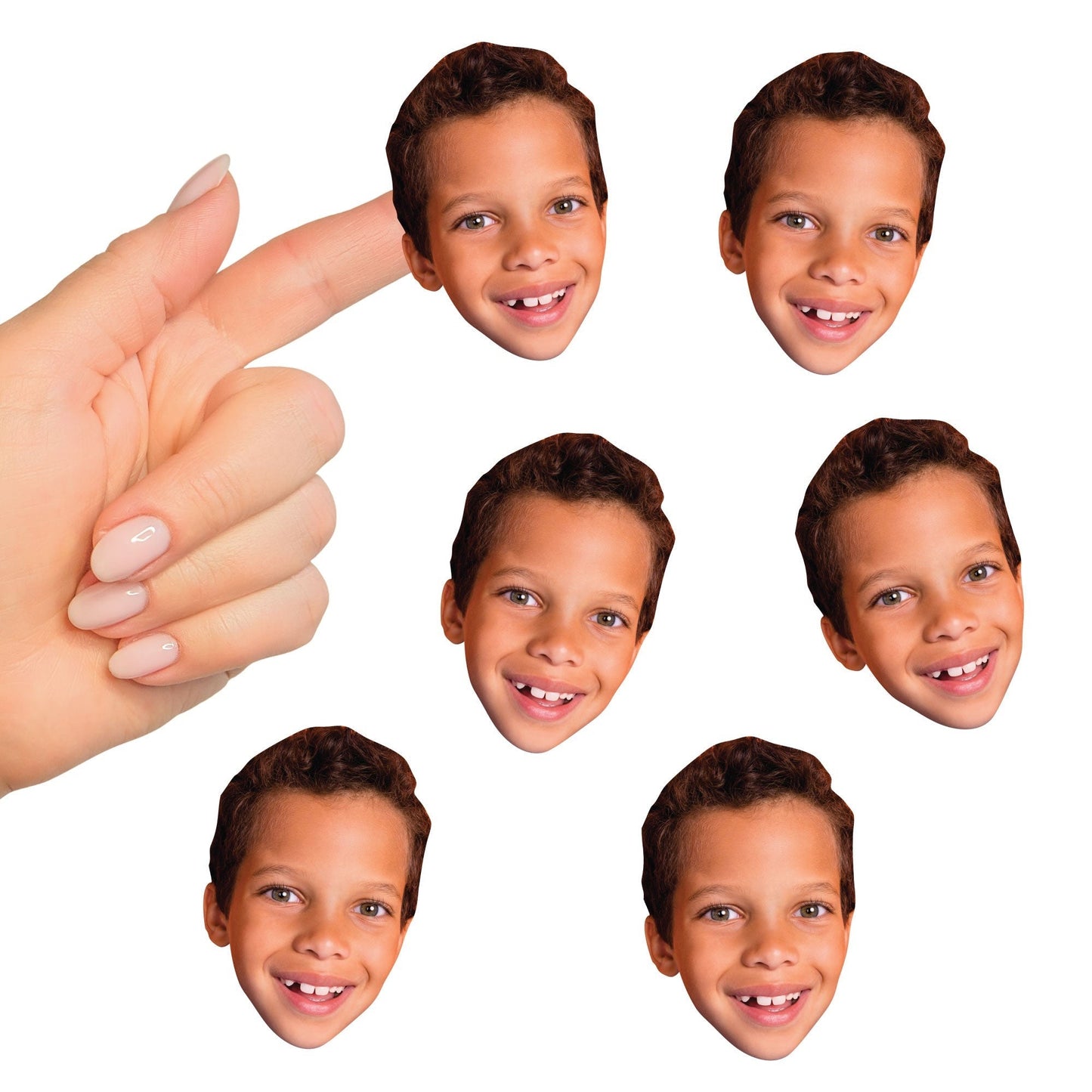 Custom Photo Fun Face Cut-Out Stickers - Set of 24
