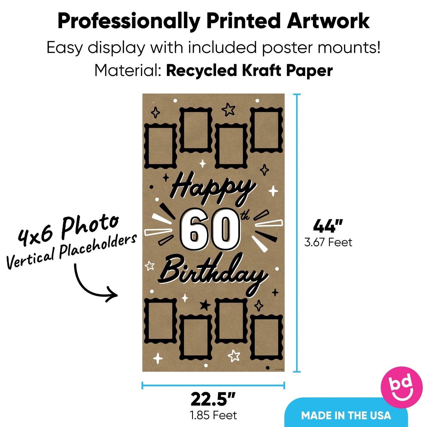 60th Birthday Kraft Photo Banner