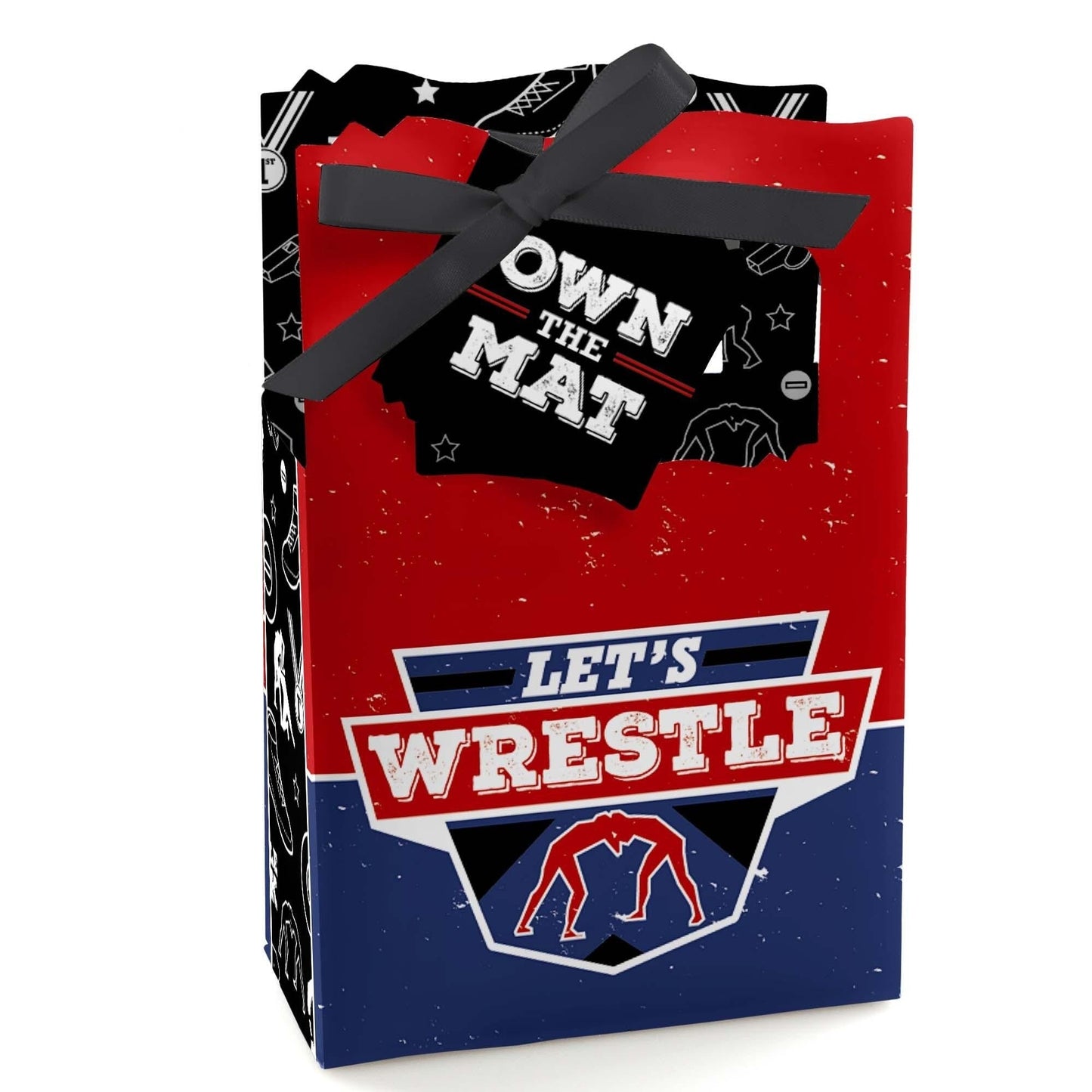 Own the Mat - Wrestling - Birthday Party or Wrestler Party Favor Boxes - Set of 12