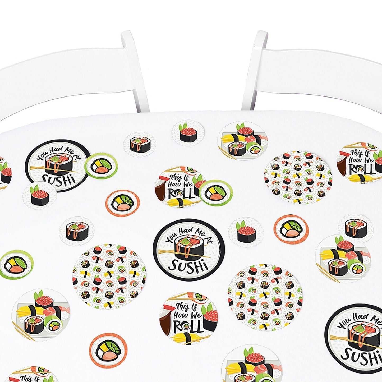 Let's Roll - Sushi - Japanese Party Giant Circle Confetti - Party Decorations - Large Confetti 27 Count