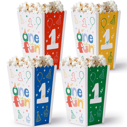 One is Fun Popcorn Boxes - 12 Ct