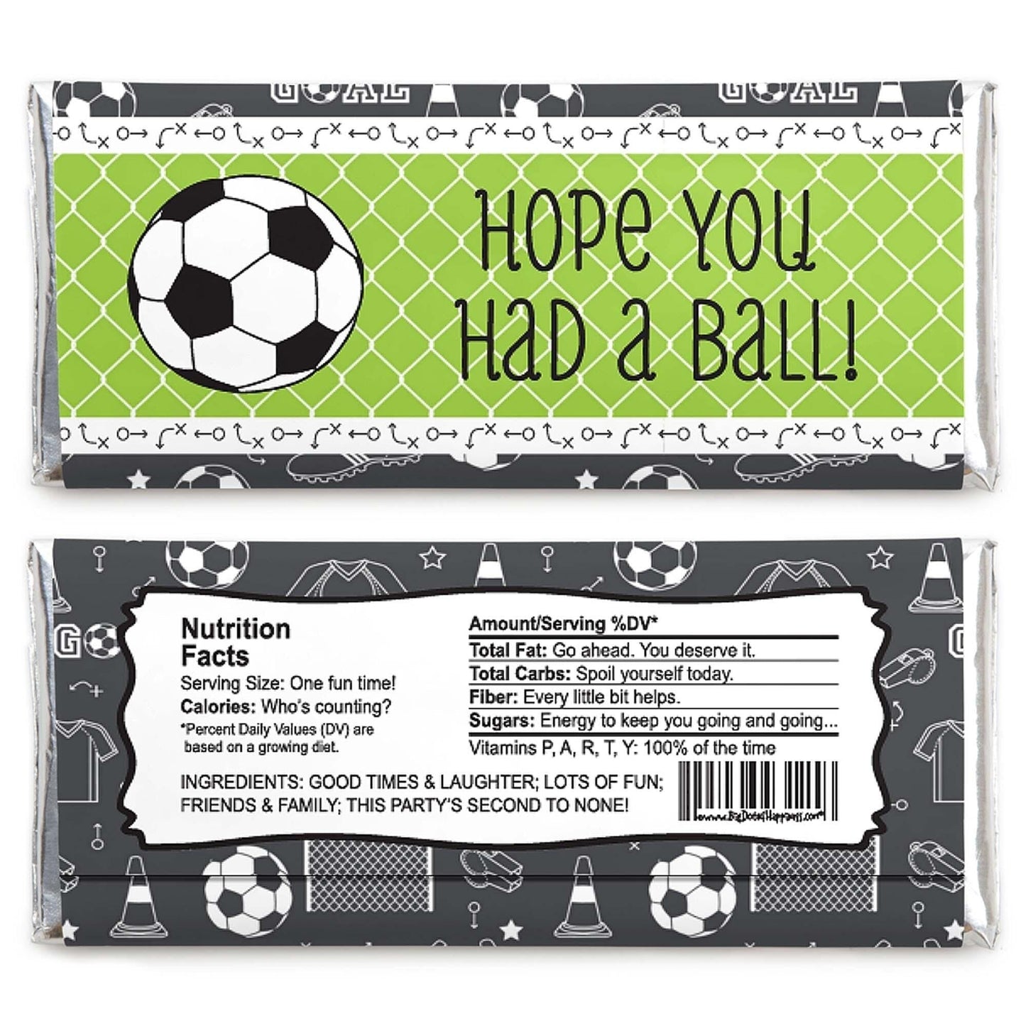 GOAAAL! - Soccer - Candy Bar Wrapper Baby Shower or Birthday Party Favors - Set of 24