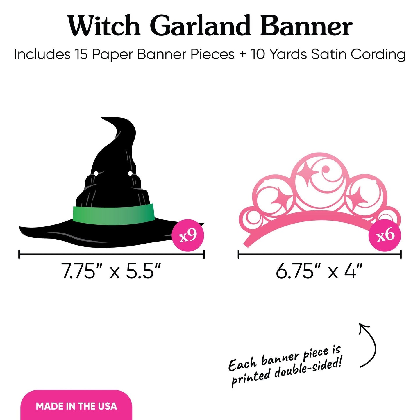 Witch Garland Banner - 15 Pc