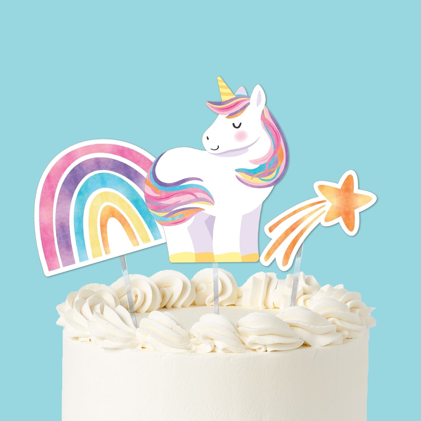 Unicorn Cake Topper - 3 Pc