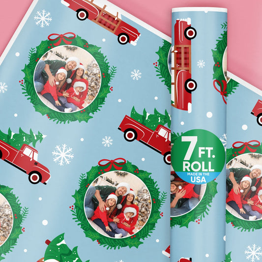 Custom Photo Wrapping Paper - Merry Little Christmas Tree