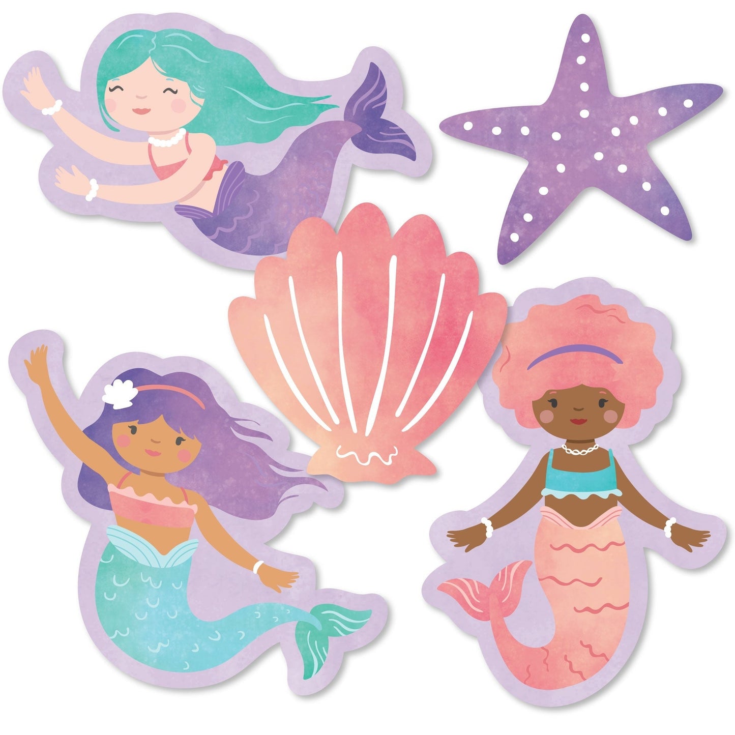 Mermaid DIY Paper Cut-Outs - 24 Ct