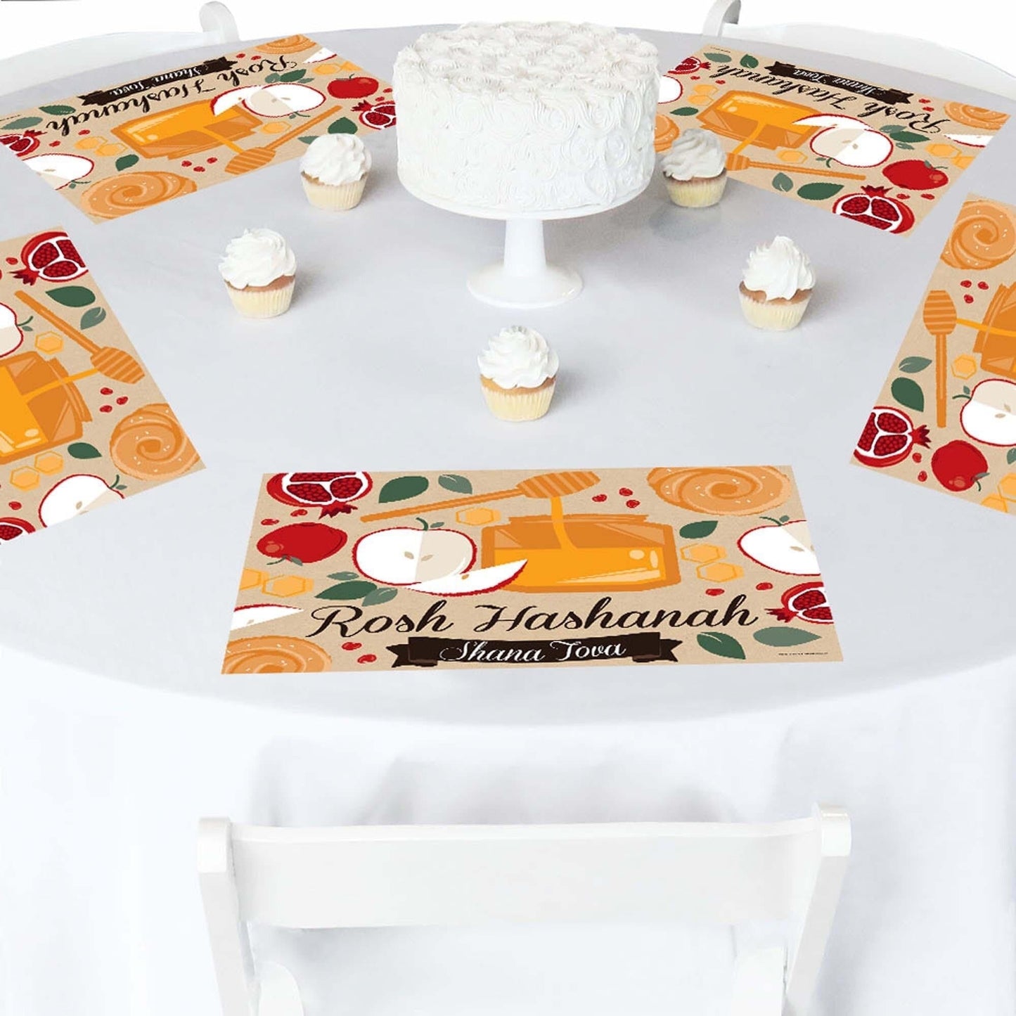 Rosh Hashanah - Paper Jewish New Year Coloring Sheets - Activity Placemats - Set of 16