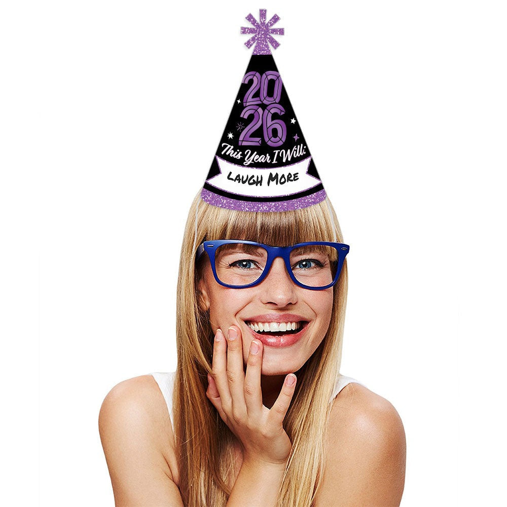 Colorful New Year Cone Hats - 8 Ct