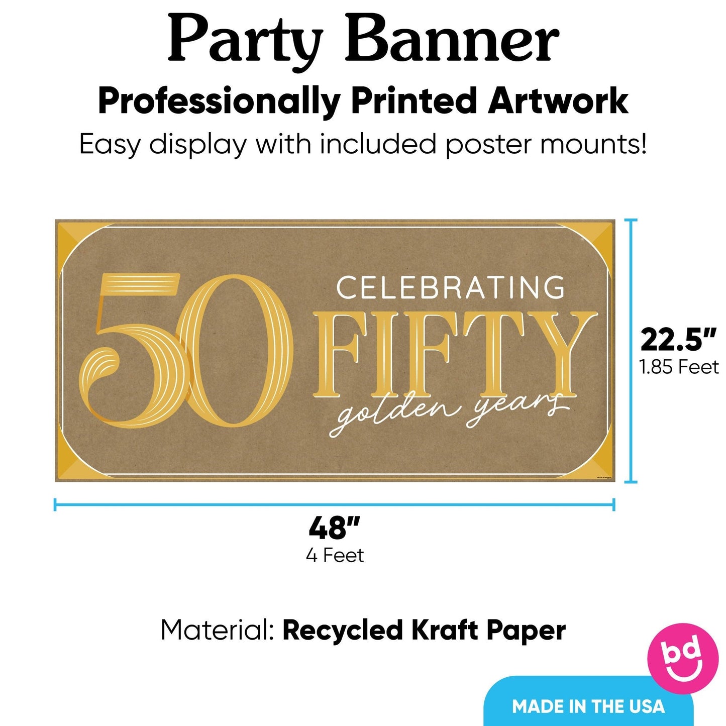 50th Wedding Anniversary Kraft Banner