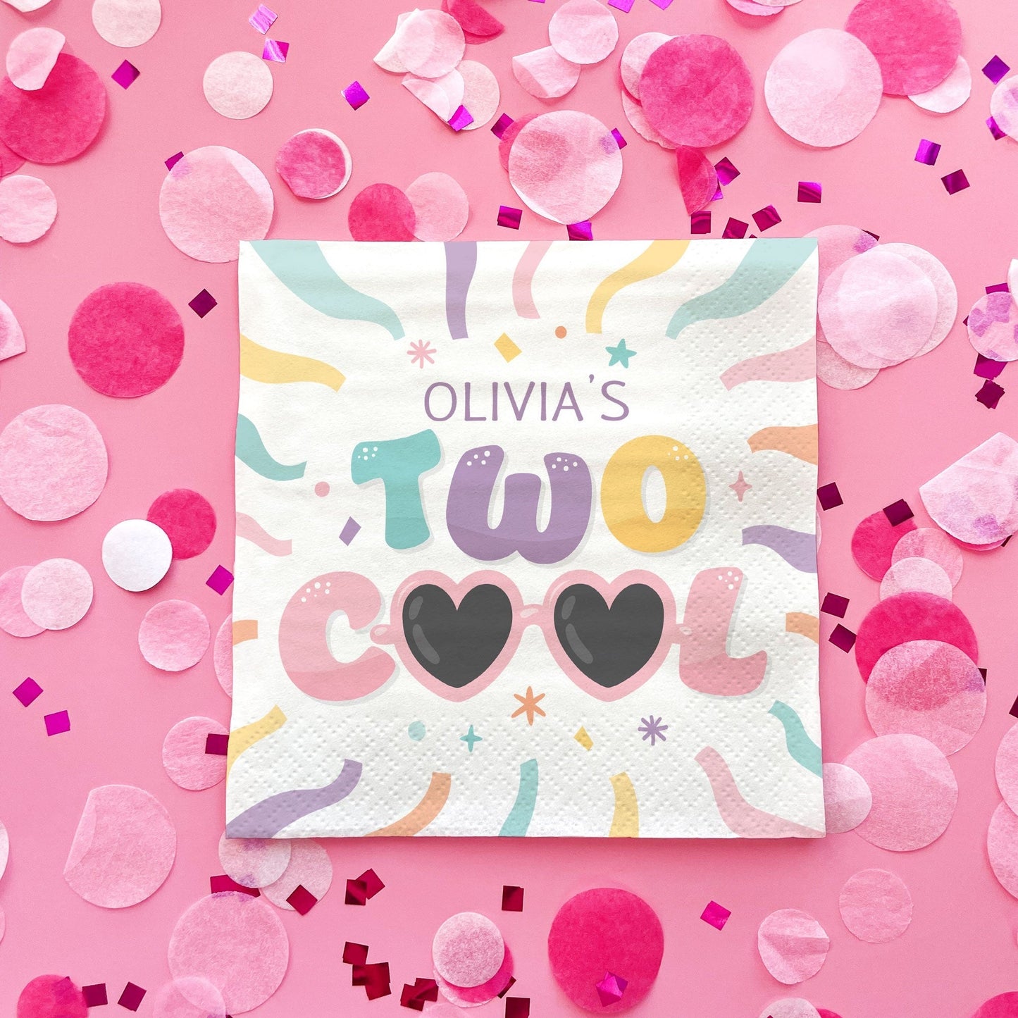 Custom Text Napkins - Two Cool Girl