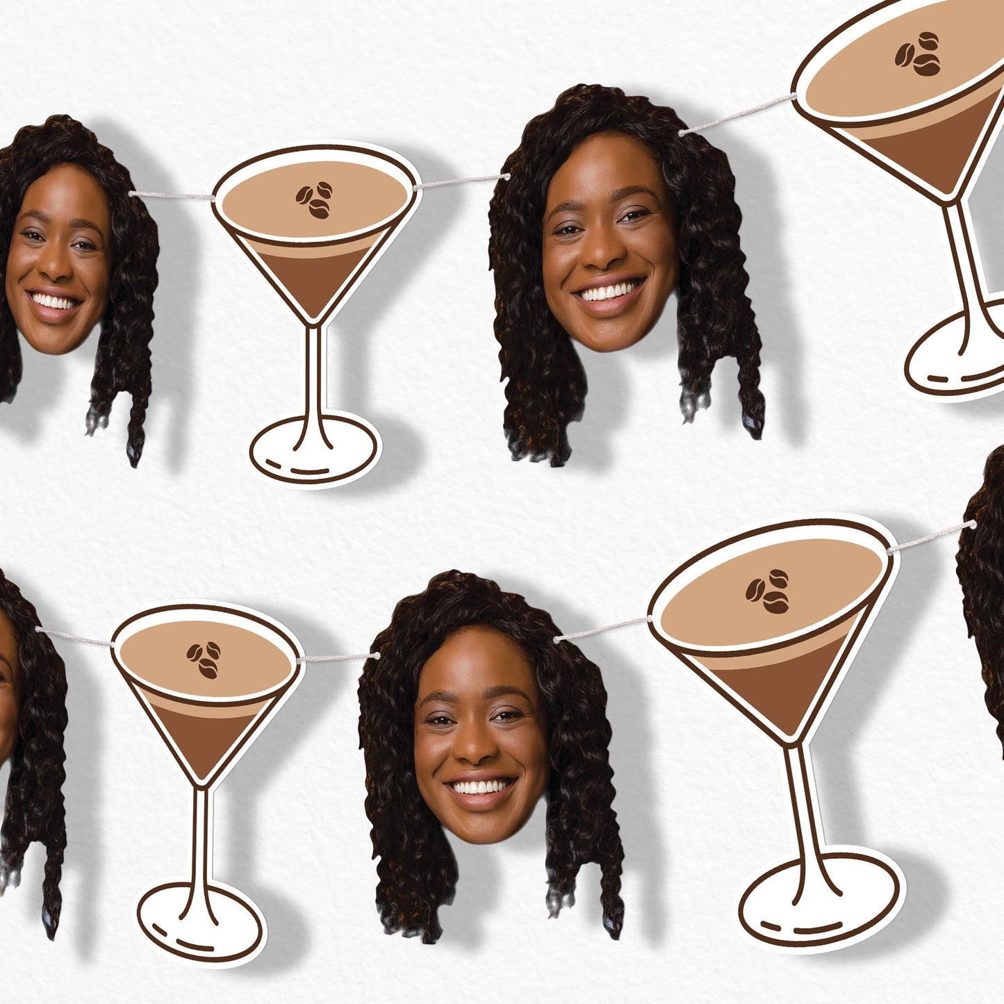 Custom Face Espresso Martini Garland Banner