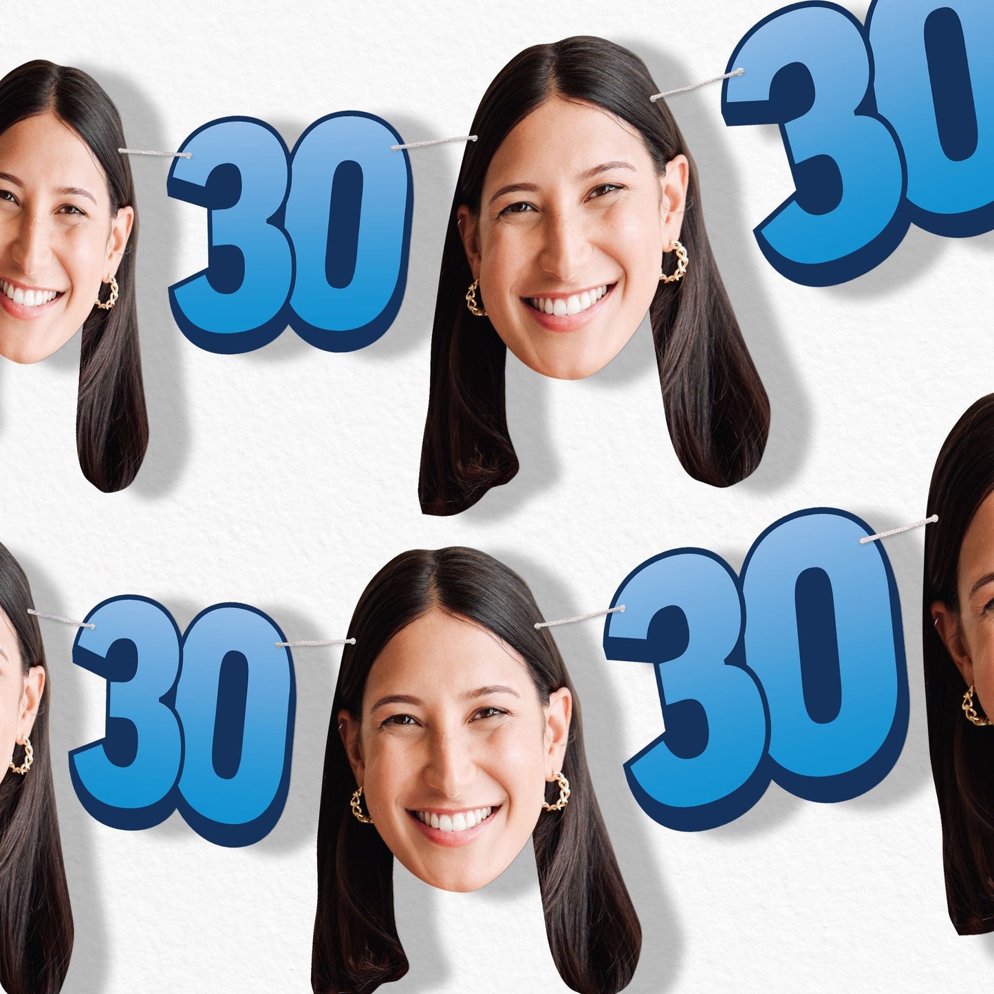 Custom Face 30th Birthday Garland Banner