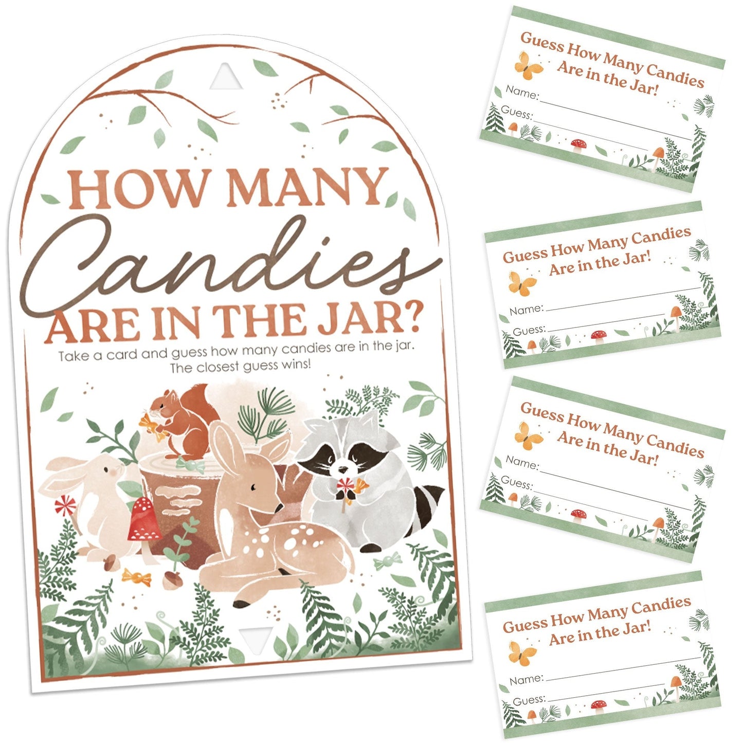 Woodland Animals Candy Guessing Game
