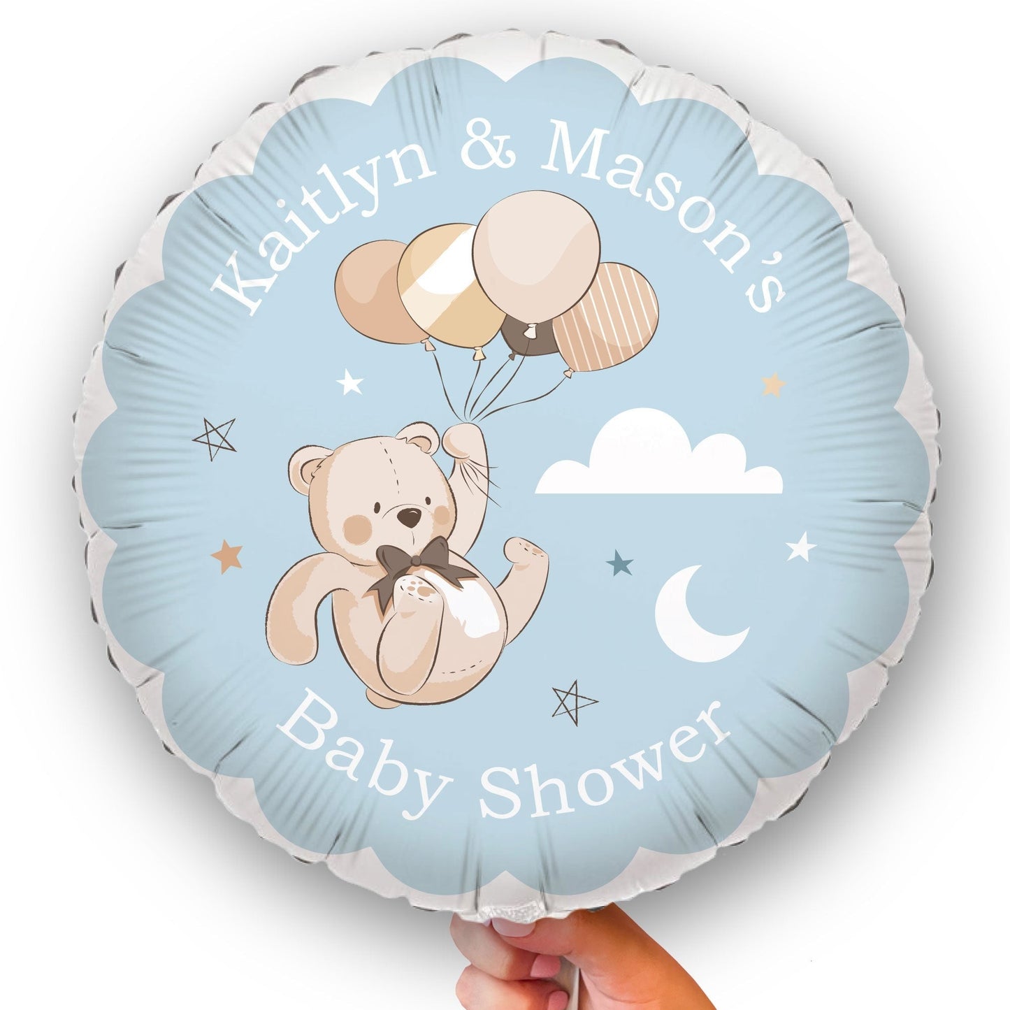 Custom Text Balloon - We Can Bearly Wait - Double Sided - 1 Ct