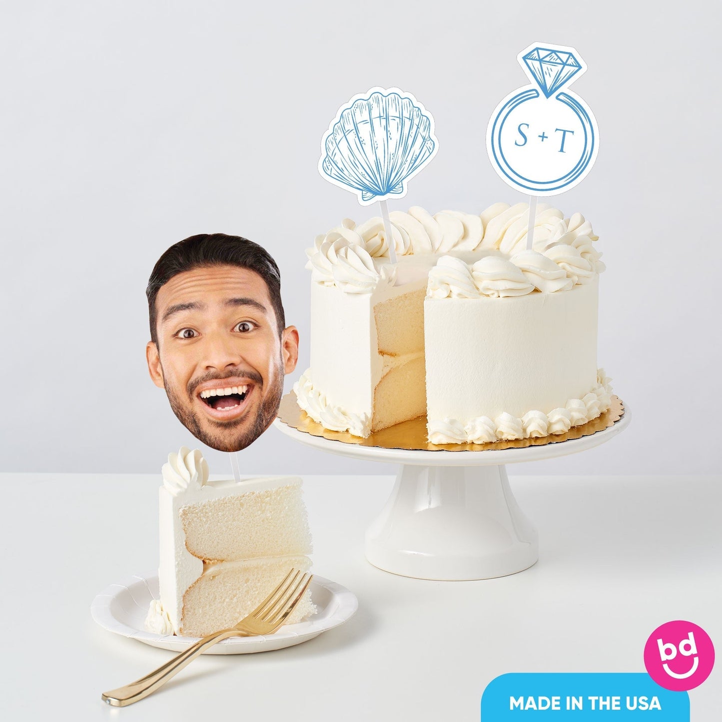 Custom Photo Last Toast on the Coast Cake Topper - 3 Pc
