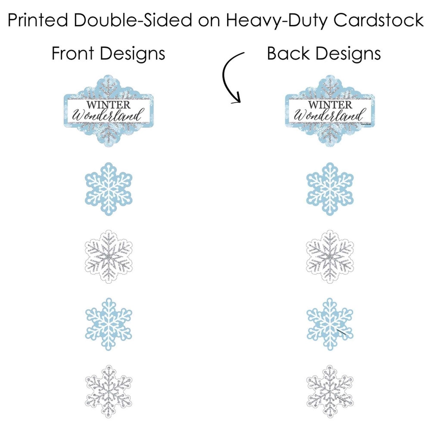 Winter Wonderland - Snowflake Holiday Party and Winter Wedding Centerpiece Sticks - Showstopper Table Toppers - 35 Pieces