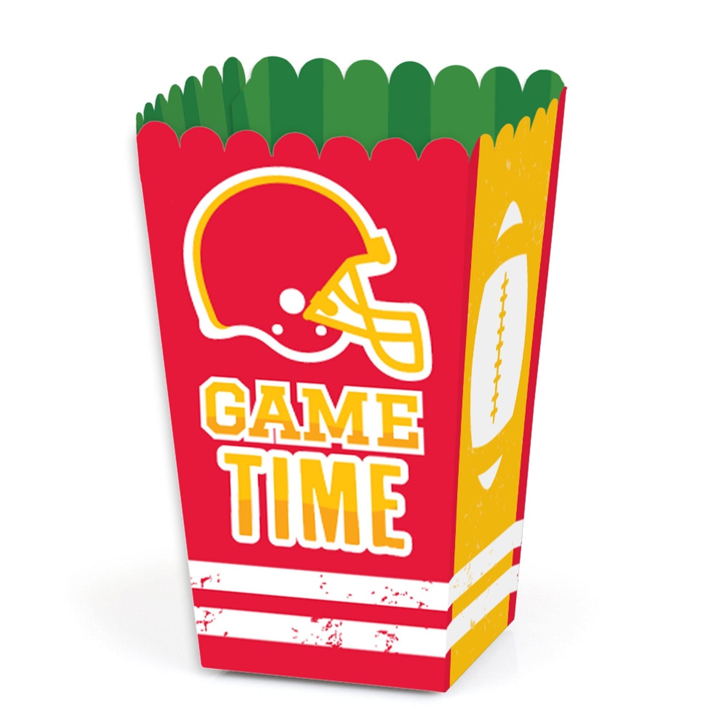 The Big Game - Red and Yellow - Football Party Favor Popcorn Treat Boxes - Set of 12