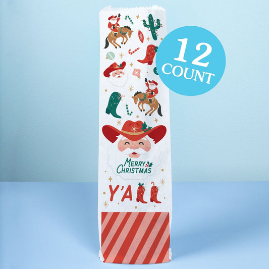 Wine Bags - Christmas Cowboy