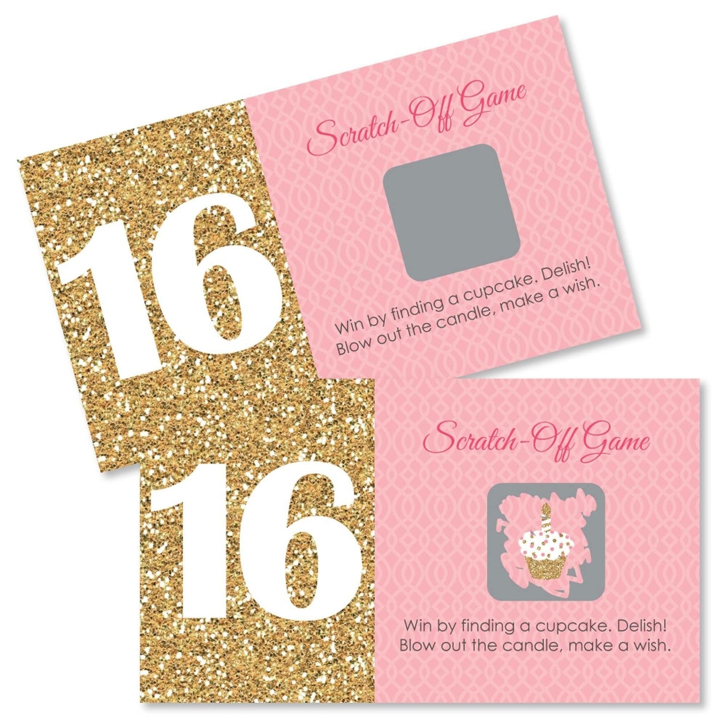 Sweet 16 - Birthday Party Scratch Off Cards - 22 ct
