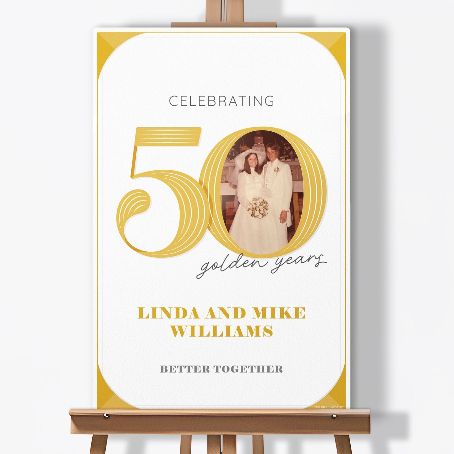 Personalized Photo 50th Wedding Anniversary Welcome Sign (Select Your Size)