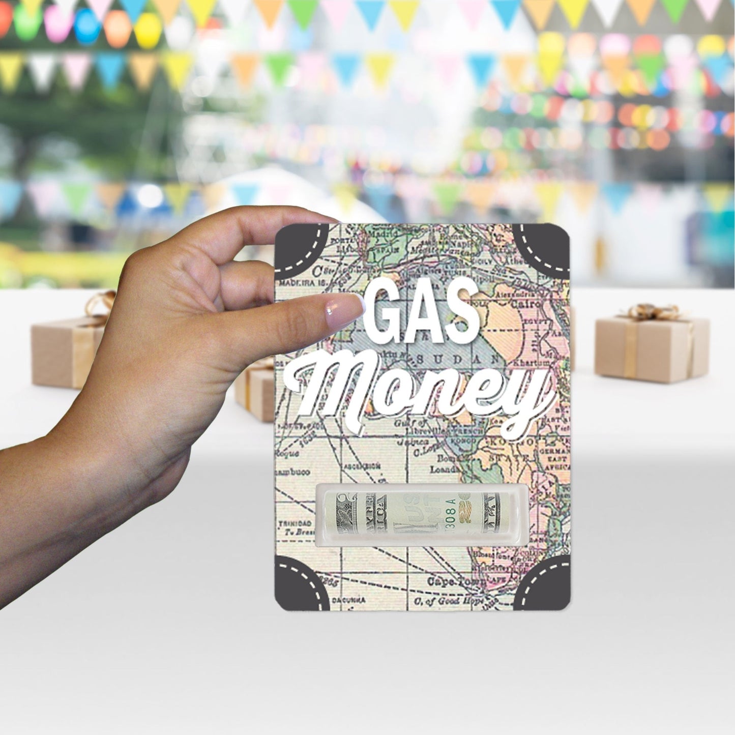 World Awaits - DIY Assorted Travel Themed Party Cash Holder Gift - Funny Money Cards - Set of 6