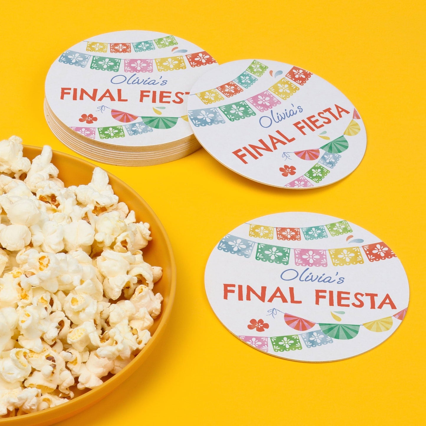 Custom Text - Drink Coasters - Fiesta - 25 Ct