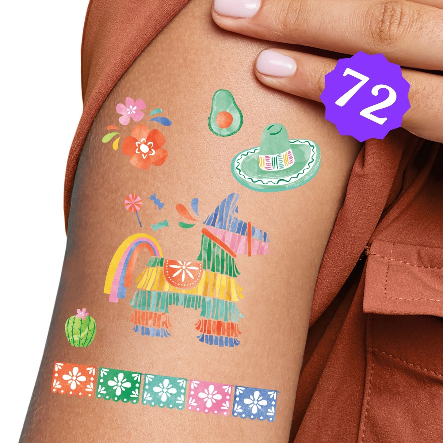 Fiesta Temporary Tattoos - 72 Ct